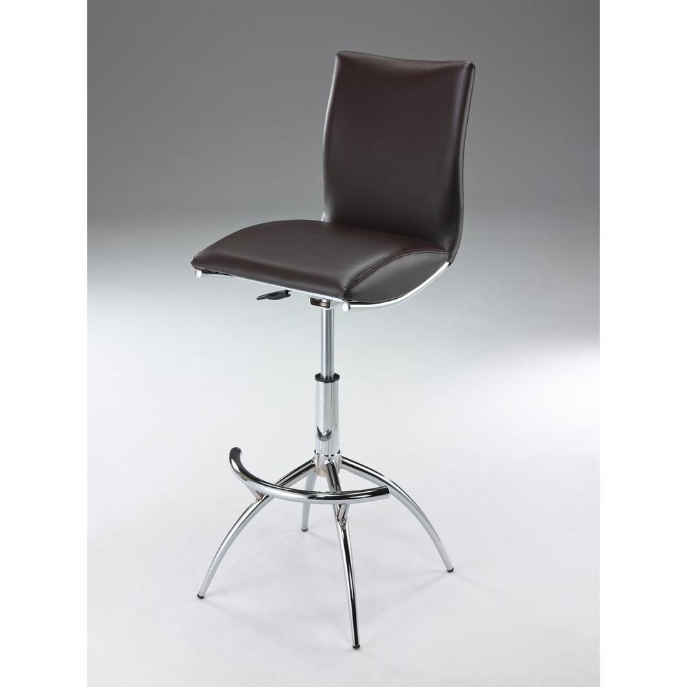 Pu Seat, Chrome Base Stool, Set Of 2 - Creative Images