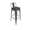 Metal Barstool W/ Woodseat And Backrest 26'', Set Of 4 - Creative Images