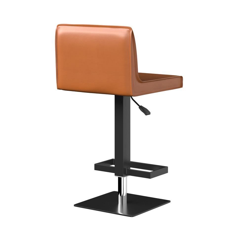 Bar Stool/Black Base, Cognac Pu - Creative Images