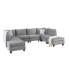 Simona Gray Velvet 8Pc Modular Sectional Sofa - Lilola Home