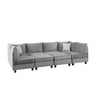 Simona Gray Velvet 8Pc Modular Sectional Sofa - Lilola Home