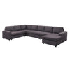 LILOLA Tifton Modular Sectional Sofa with Reversible Chaise in Dark Gray Linen - Lilola Home