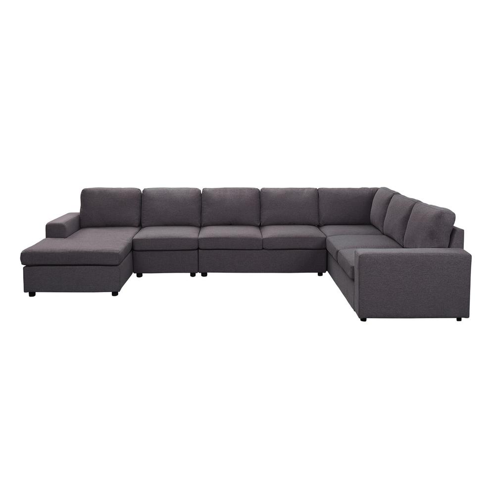 LILOLA Tifton Modular Sectional Sofa with Reversible Chaise in Dark Gray Linen - Lilola Home