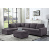LILOLA Cassia Modular Sectional Sofa with Ottoman in Dark Gray Linen - Lilola Home