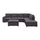 LILOLA Cassia Modular Sectional Sofa with Ottoman in Dark Gray Linen - Lilola Home