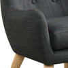 Fenix 19.5''W Gray Linen Kids Chair with Button Tufted Back and Wooden Legs - Lilola Home