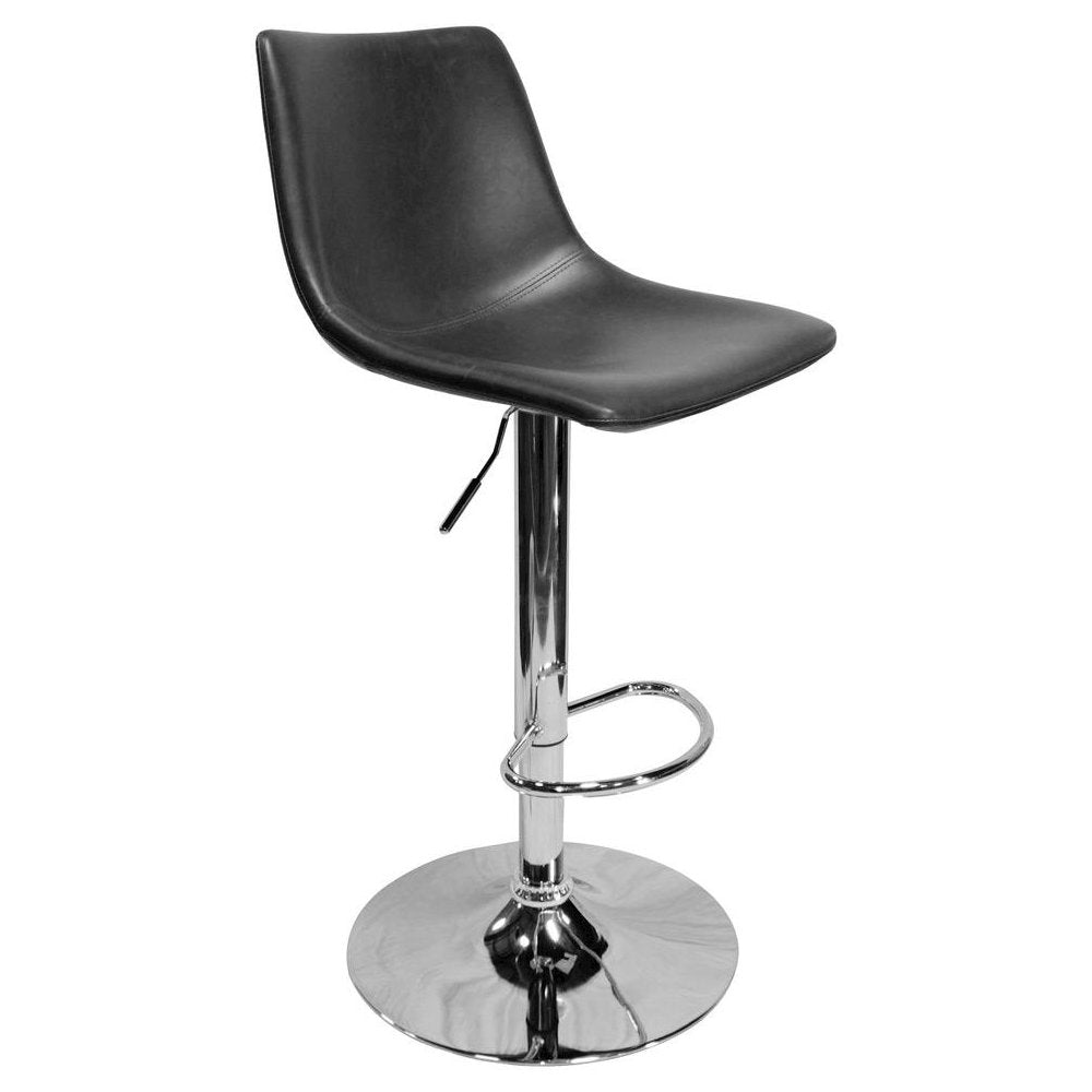 Best Master Jimmy Dean Faux Leather Adjustable Swivel Bar Stool Gray (Set of 2) - Best Master Furniture