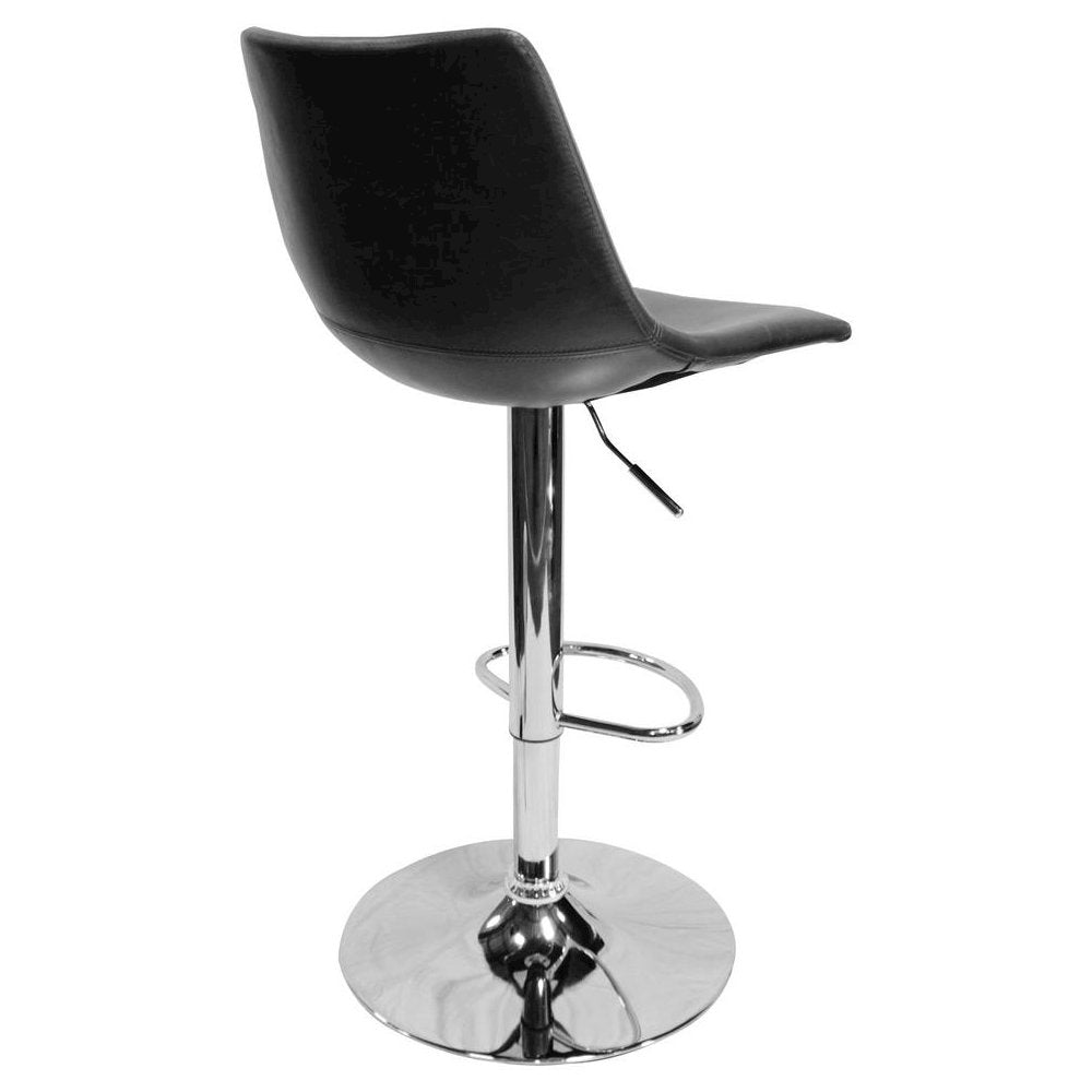 Best Master Jimmy Dean Faux Leather Adjustable Swivel Bar Stool Gray (Set of 2) - Best Master Furniture