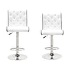 Best Master Swivel Bar Stool with Crystal and Tufted Look in White (Set of 2) - Best Master Furniture
