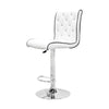 Best Master Swivel Bar Stool with Crystal and Tufted Look in White (Set of 2) - Best Master Furniture