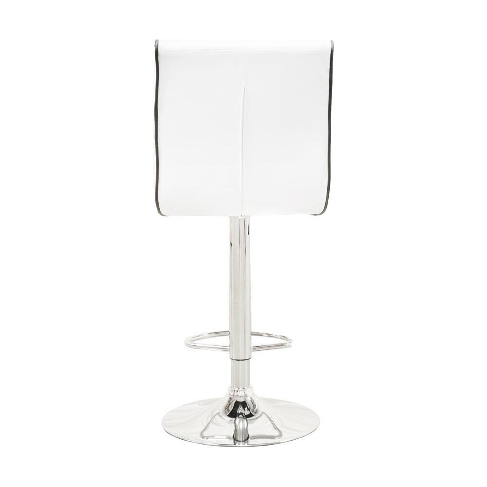 Best Master Swivel Bar Stool with Crystal and Tufted Look in White (Set of 2) - Best Master Furniture