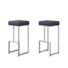 Dorrington Modern Faux Leather Backless Bar Stool in Gray/Silver (Set of 2) - Best Master Furniture
