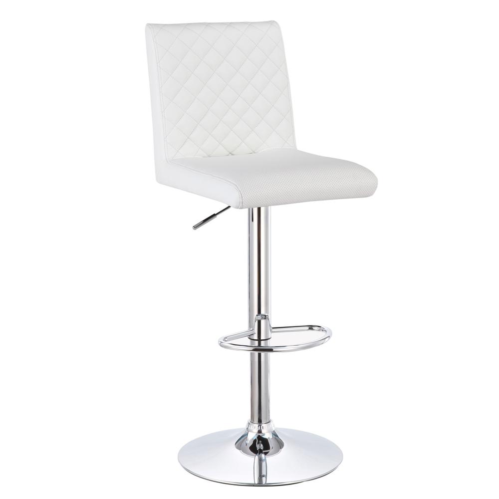 Best Master Furniture Bay Peak Adjustable Swivel Bar Stool in White (Set of 2)