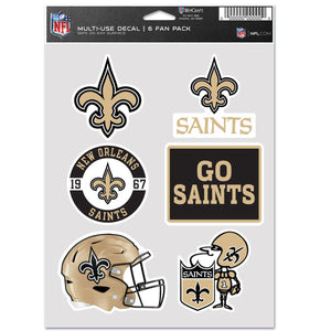 New Orleans Saints Decal Multi Use Fan 6 Pack - WinCraft