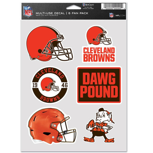 Cleveland Browns Decal Multi Use Fan 6 Pack - WinCraft