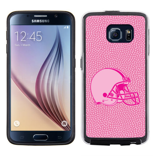Cleveland Browns Phone Case Pink Football Pebble Grain Feel Samsung Galaxy S6 CO - Gamewear