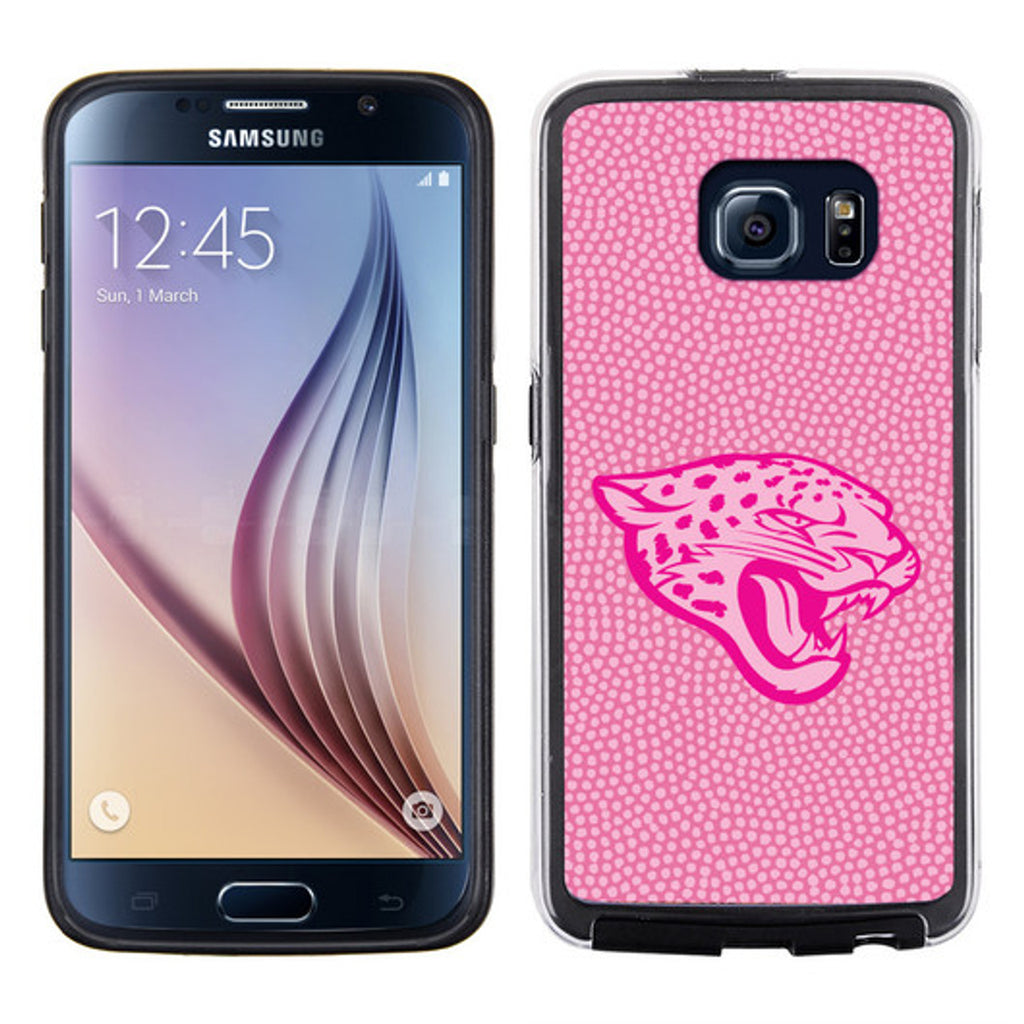 Jacksonville Jaguars Phone Case Pink Football Pebble Grain Feel Samsung Galaxy S6 CO - Gamewear