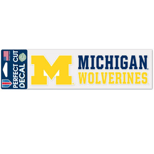 Michigan Wolverines Decal 3x10 Perfect Cut Wordmark Color - WinCraft