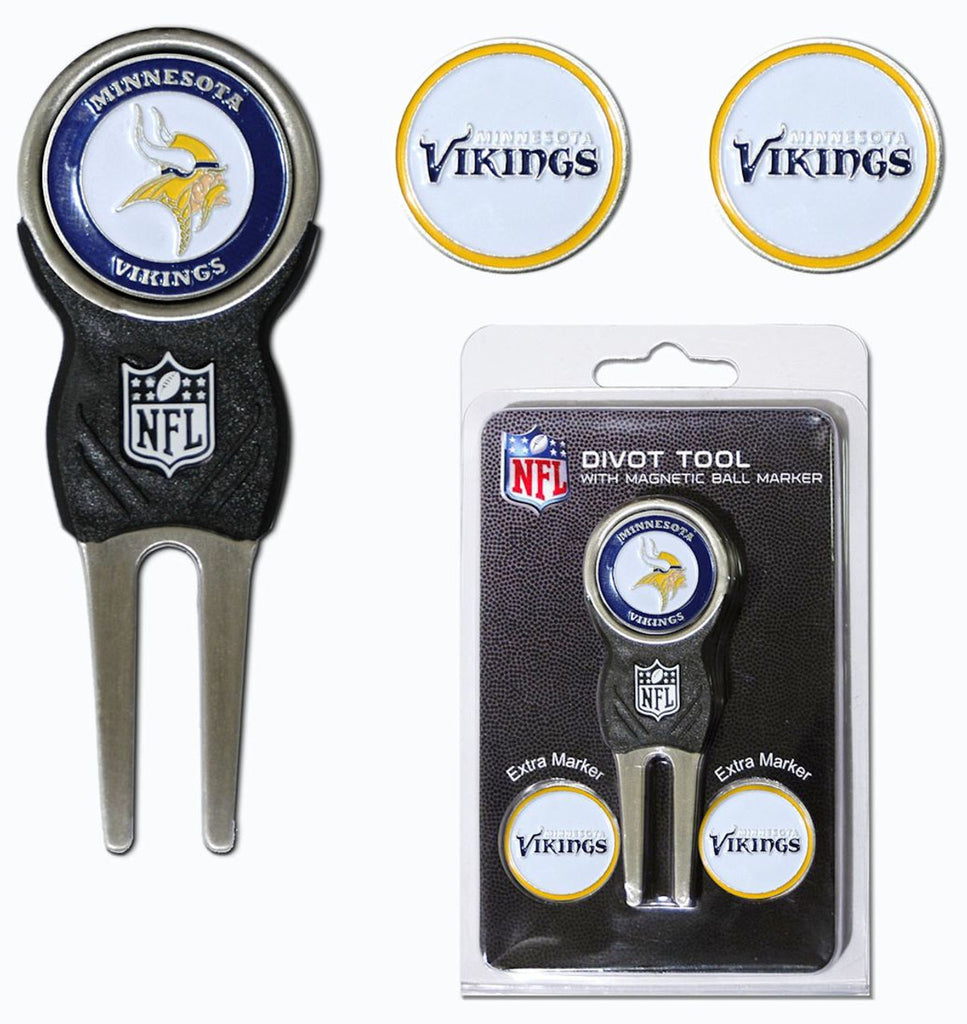 Minnesota Vikings Golf Divot Tool with 3 Markers - Team Golf