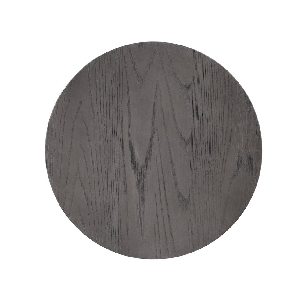 Stockton 30'' Backless Metal Swivel Stool - Slate Grey - Grey Oak Seat - American Woodcrafters