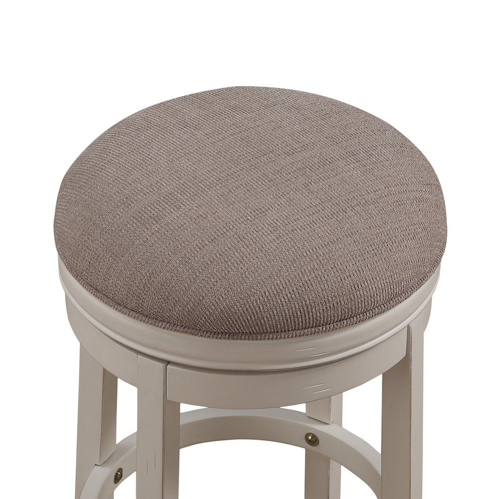 Aversa 34'' Backless Swivel Stool - Distressed Antique White - American Woodcrafters