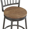 Stockton 30'' Metal Swivel Stool - Slate Grey - Golden Oak Seat - American Woodcrafters