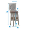 Accera 26'' Swivel Stool - Distressed Antique White - American Woodcrafters