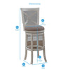 Accera 30'' Swivel Stool - Distressed Antique White - American Woodcrafters