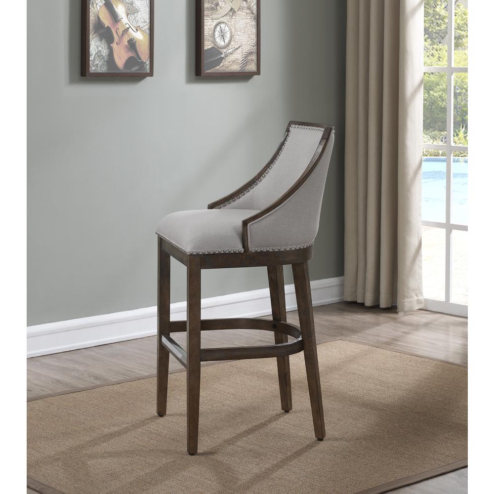Brewer 30'' Stool - Drift Brown - American Woodcrafters