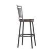 Stockton 30'' Metal Swivel Stool - Slate Grey - Golden Oak Seat - American Woodcrafters