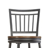 Stockton 25'' Metal Swivel Stool - Slate Grey - Golden Oak Seat - American Woodcrafters