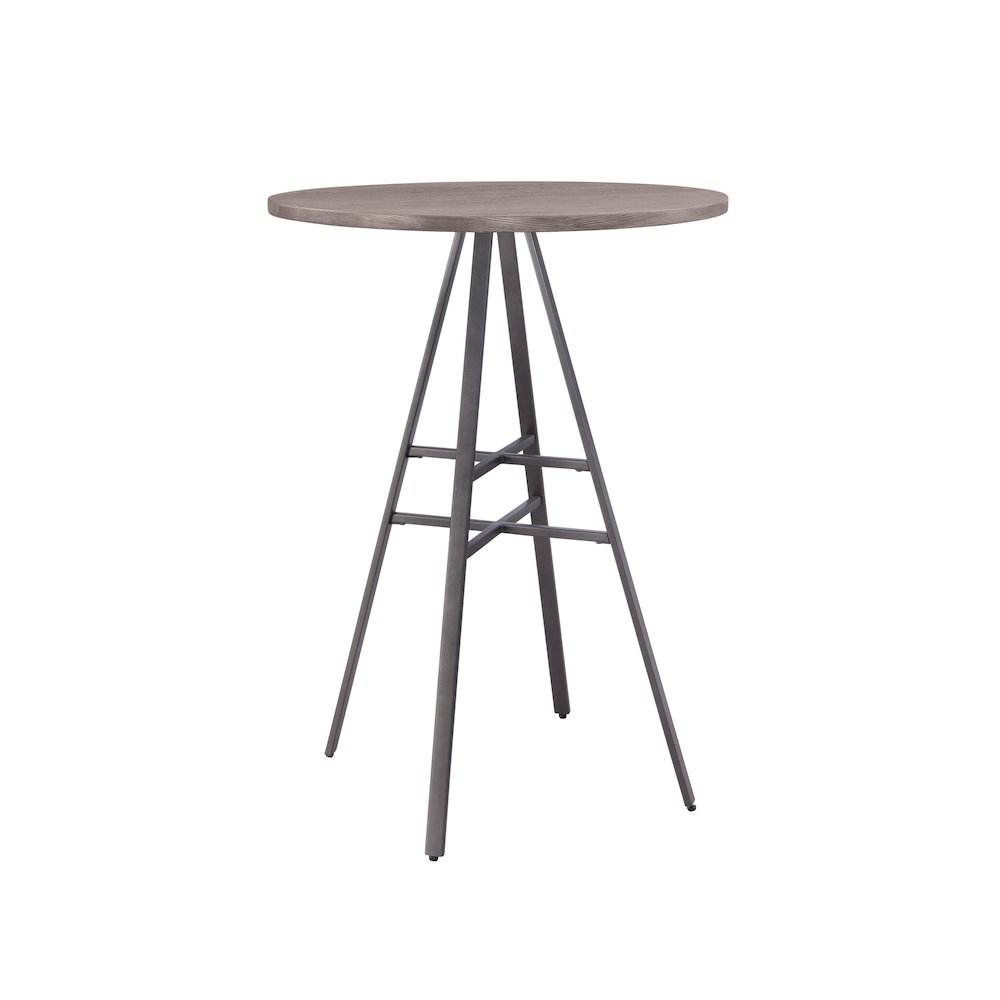 Stockton Round Pub Table - Slate Grey - Grey Oak Top - American Woodcrafters
