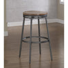 Stockton 30'' Backless Metal Swivel Stool - Slate Grey - Golden Oak Seat - American Woodcrafters