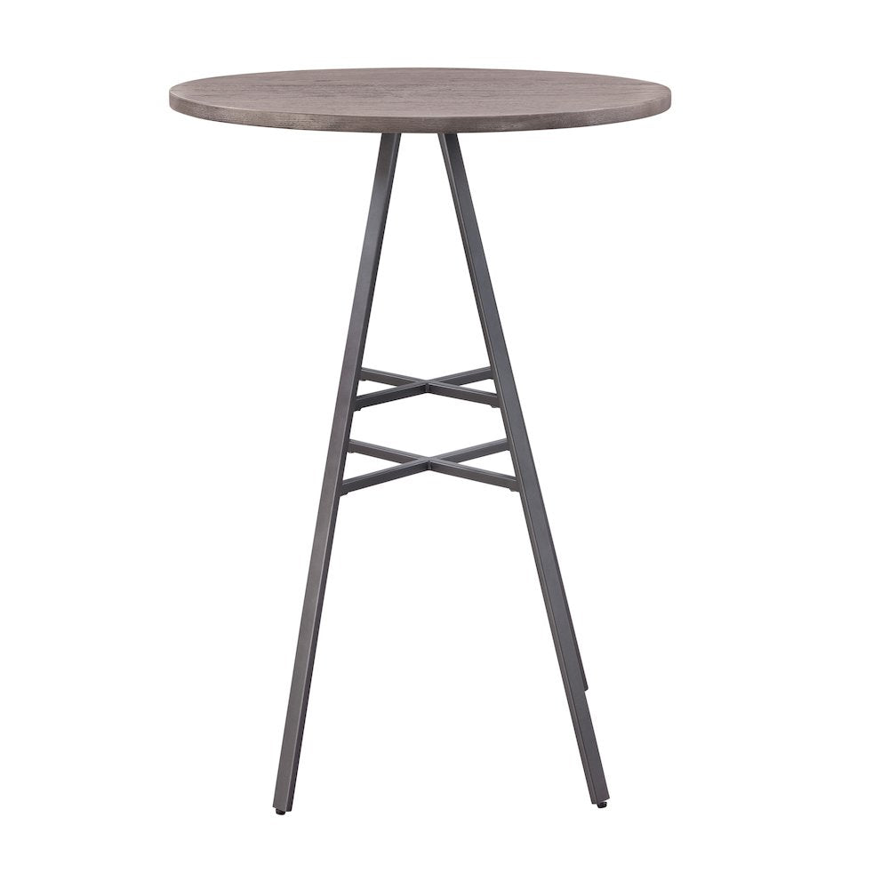 Stockton Round Pub Table - Slate Grey - Grey Oak Top - American Woodcrafters