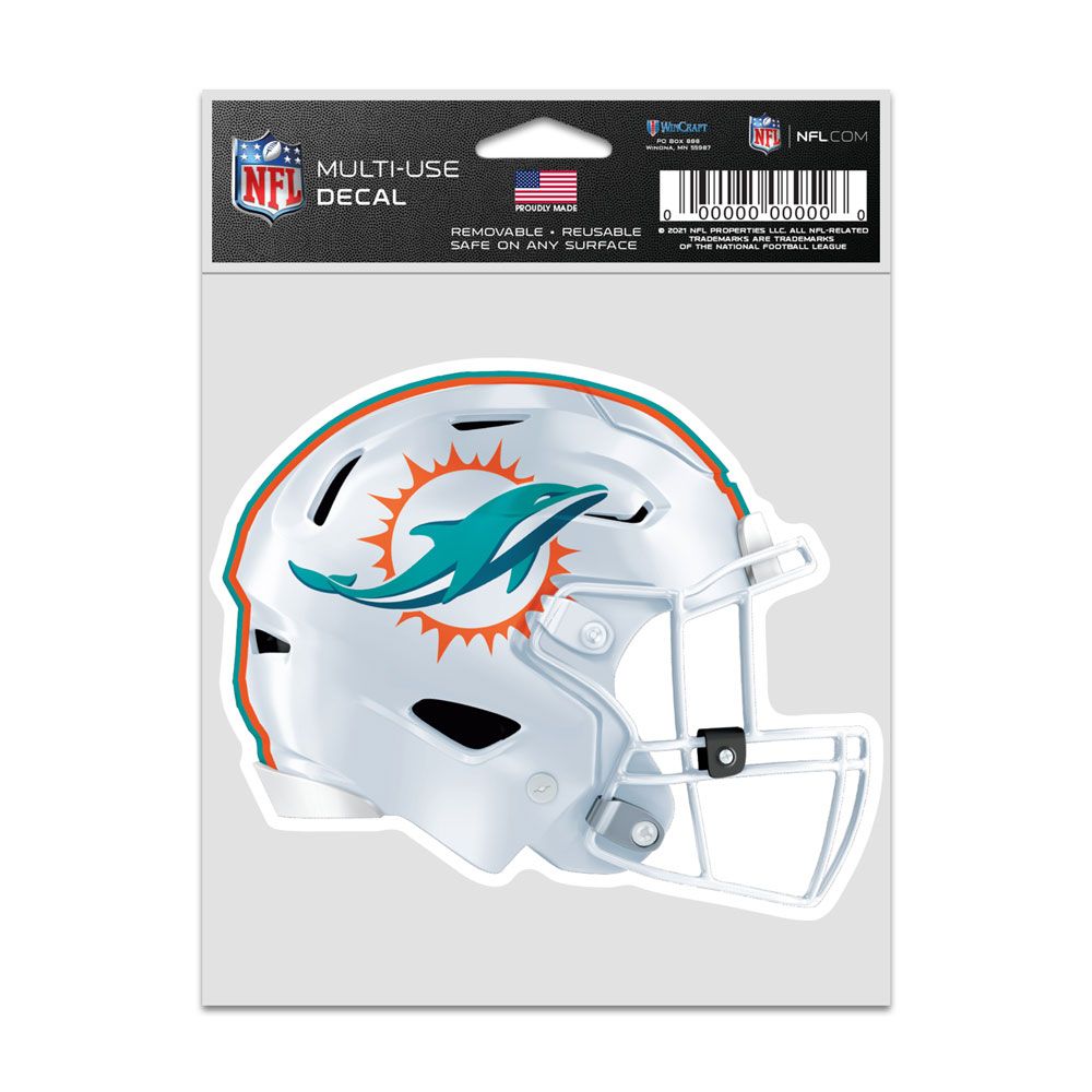 Miami Dolphins Decal 3.75x5 Helmet Fan - WinCraft