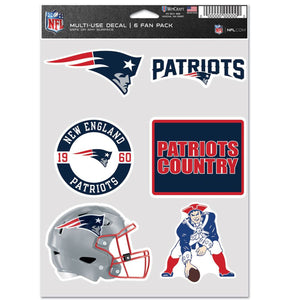 New England Patriots Decal Multi Use Fan 6 Pack - WinCraft