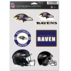 Baltimore Ravens Decal Multi Use Fan 6 Pack - WinCraft