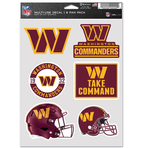 Washington Commanders Decal Multi Use Fan 6 Pack - WinCraft
