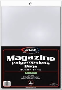 Magazine Storage Bags 8 7/8x11 1/8 with Flap BCW