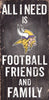 Minnesota Vikings Sign Wood 6x12 Football Friends and Family Design Black - Fan Creations