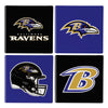Baltimore Ravens Coaster Set 4 Piece with Wood Caddy - Evergreen Enterprises