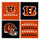 Cincinnati Bengals Coaster Set 4 Piece with Wood Caddy - Evergreen Enterprises