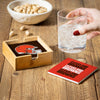 Cleveland Browns Coaster Set 4 Piece with Wood Caddy - Evergreen Enterprises