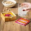 Kansas City Chiefs Coaster Set 4 Piece with Wood Caddy - Evergreen Enterprises