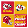 Kansas City Chiefs Coaster Set 4 Piece with Wood Caddy - Evergreen Enterprises