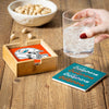 Miami Dolphins Coaster Set 4 Piece with Wood Caddy - Evergreen Enterprises