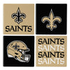 New Orleans Saints Coaster Set 4 Piece with Wood Caddy - Evergreen Enterprises