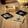 New Orleans Saints Coaster Set 4 Piece with Wood Caddy - Evergreen Enterprises