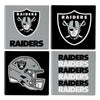 Las Vegas Raiders Coaster Set 4 Piece with Wood Caddy - Evergreen Enterprises