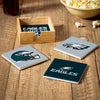 Philadelphia Eagles Coaster Set 4 Piece with Wood Caddy - Evergreen Enterprises